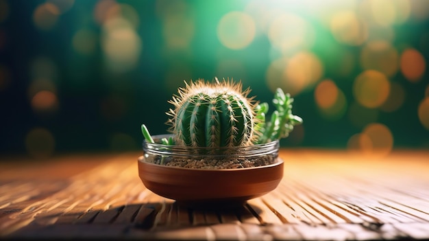 Foto cactus planta em cima da mesa planta bonita
