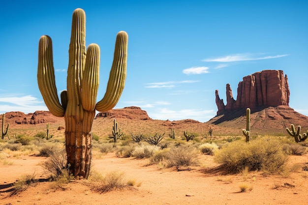 un cactus solitario de pie en el desierto