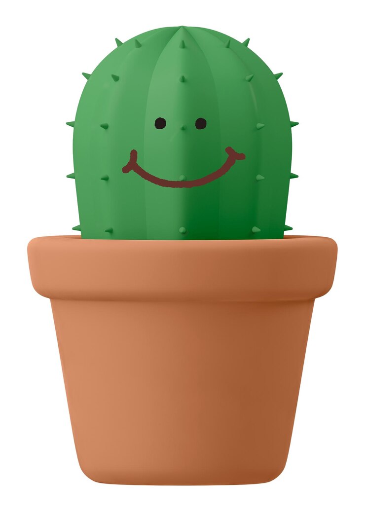 Foto cactus sorridente adesivo png emoticon 3d ilustração fundo transparente