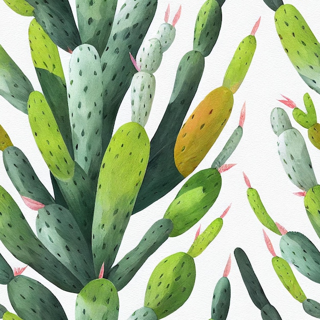 El cactus tropical suculento es una planta exótica. Patrón sin fisuras