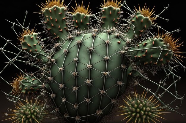 cactus venenoso con espinas afiladas