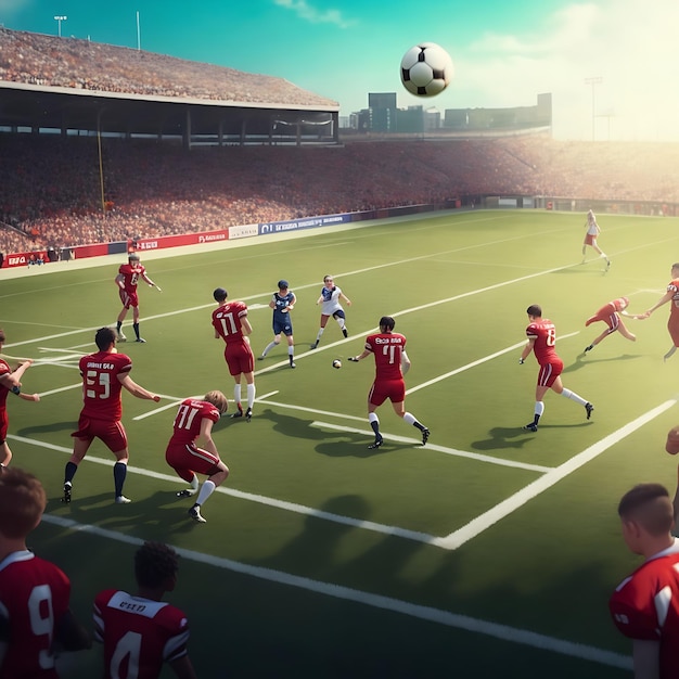 Cada cena de competição esportiva de futebol por IA generativa