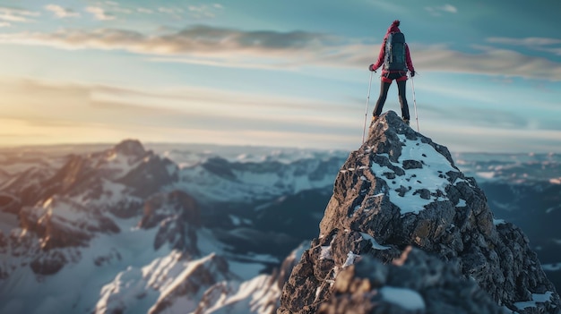 Con cada punto de apoyo asegurado y cada obstáculo superado la mujer que sube a la cima de la montaña se acerca más a su meta su espíritu no se daña por los desafíos por delante