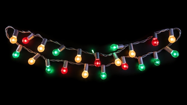 Cadeia de luzes de Natal isoladas em fundo branco