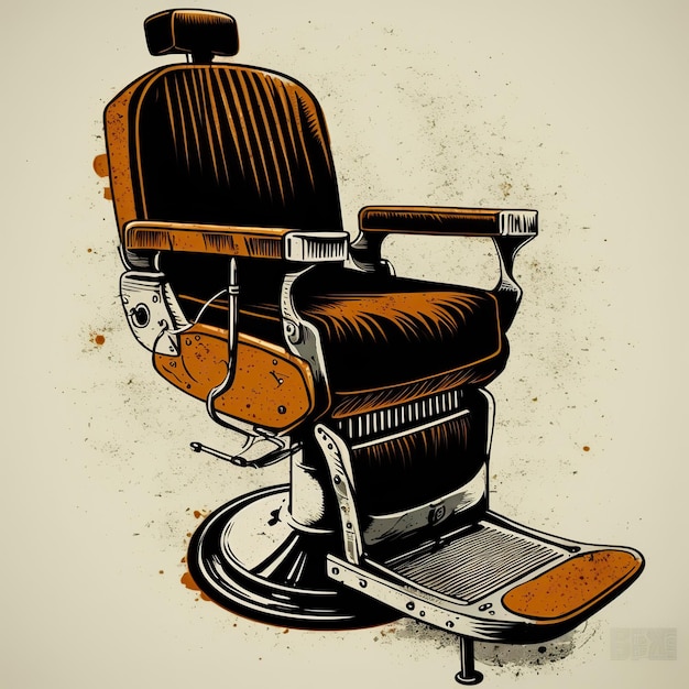 Cadeira de barbearia vintage retrô gerada por IA generativa