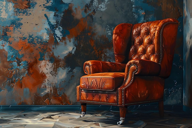 Cadeira de Elias com textura de couro envelhecido Ilustração de couro em dificuldade Decoração de fundo em tendência
