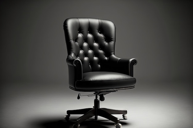 Cadeira de escritório em couro preto e tecido isolado