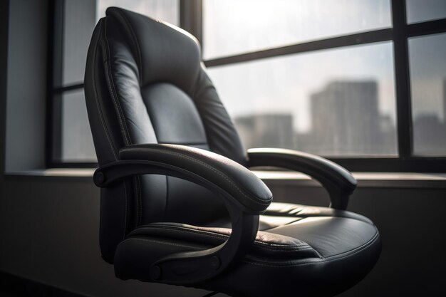Cadeira de escritório espaço de trabalho preto mobiliário moderno estilo objeto interior Gerar Ai