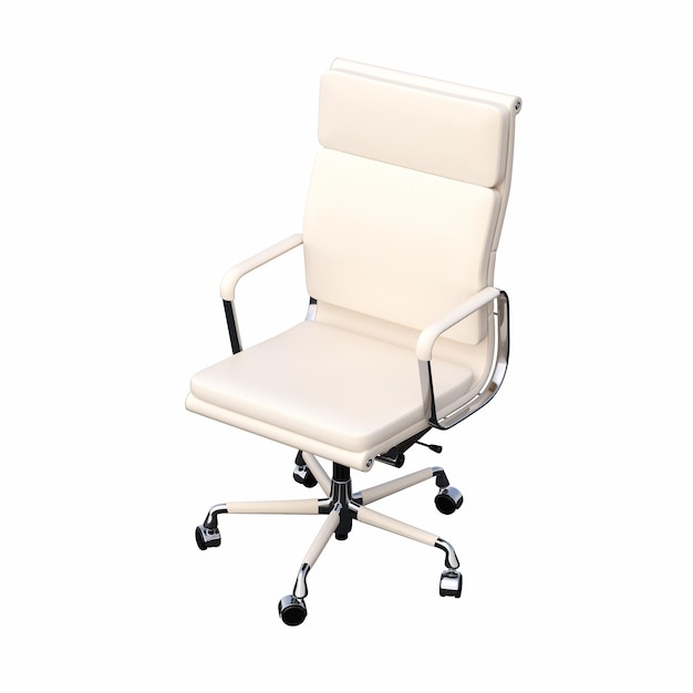 cadeira de escritório isolada no fundo branco, móveis de interior, ilustração 3D, cg render