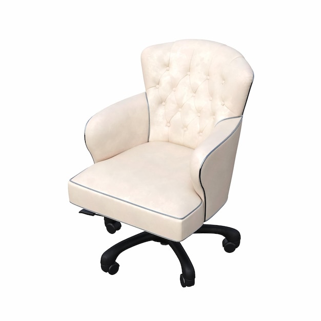 cadeira de escritório isolada no fundo branco, móveis de interior, ilustração 3D, cg render