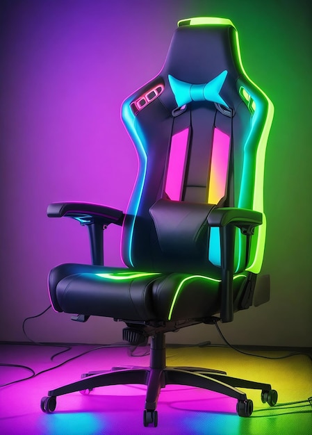 Foto cadeira de jogos rgb