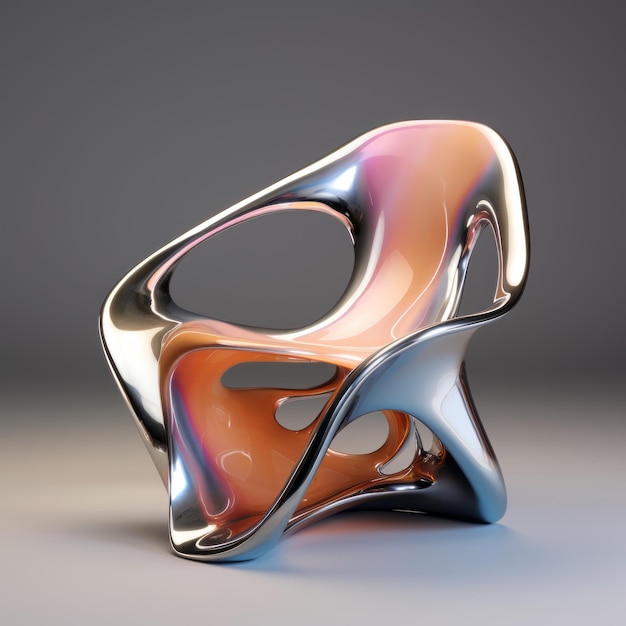 Cadeira de metal trançado inspirada em Avicii Combinações de cores fluidas e cerâmica escultural