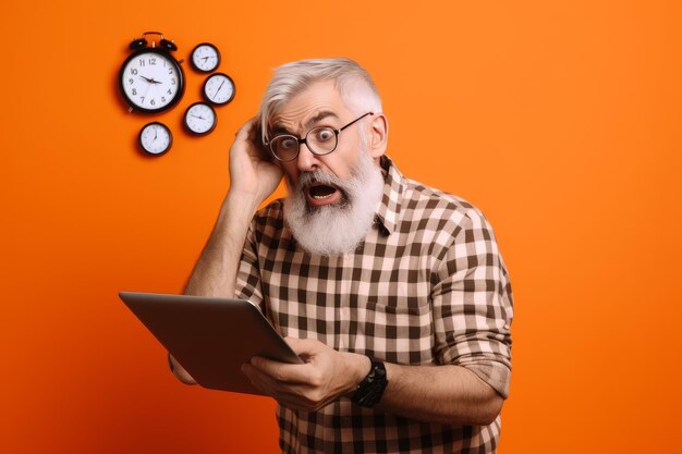 Foto cadeira de portátil de homem emocional bolso de computador gerar ai