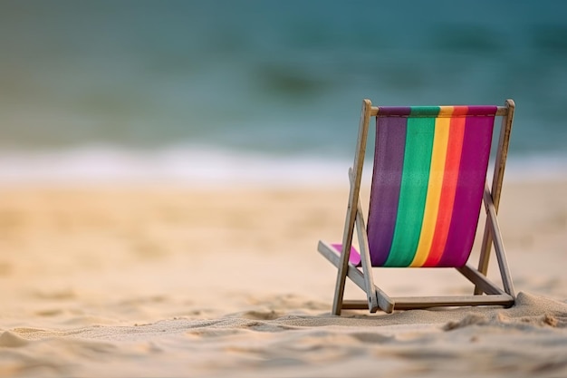Cadeira de praia na praia tropical Conceito de férias de verão Generative AI
