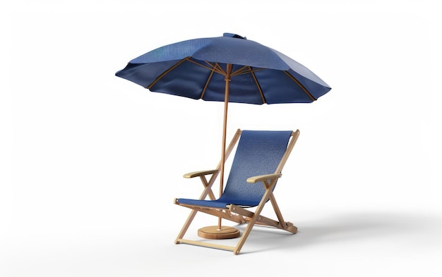 Cadeira de praia, pinça de guarda-chuva, IA gerativa