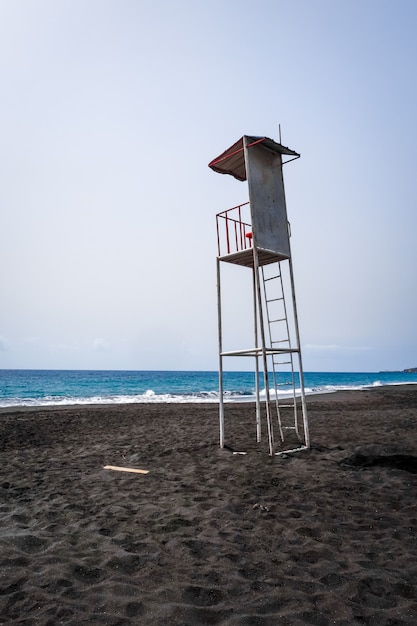 Cadeira de torre de salva-vidas na Ilha do Fogo, Cabo Verde, África