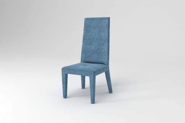 Cadeira de visão em perspectiva isolada na renderização branca de background3D