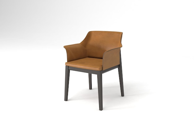 Cadeira de visão em perspectiva isolada na renderização branca de background3D