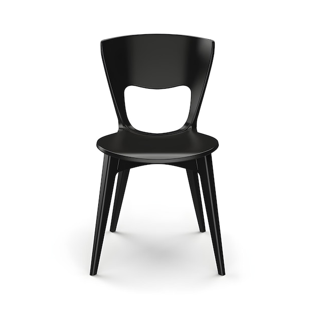 Cadeira isolada preta no fundo branco