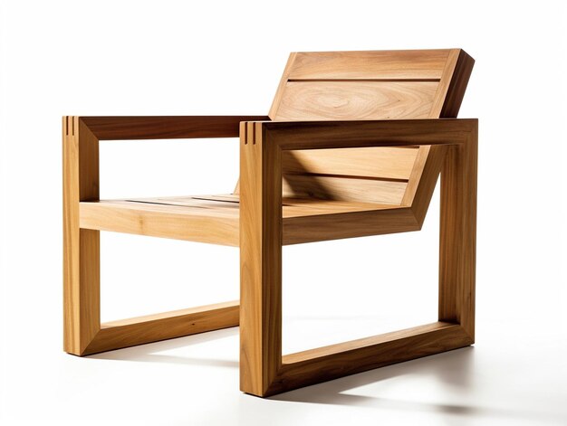 Foto cadeira minimalista moderna de madeira preta chesterfield isolado em fundo branco