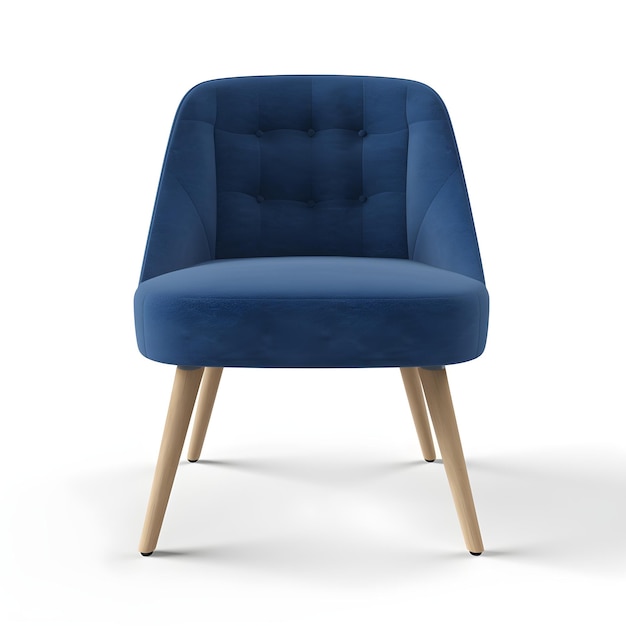 Cadeira moderna azul em fundo branco