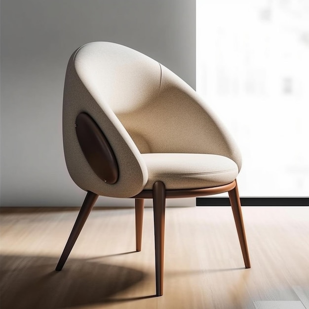 Cadeira moderna com sombra no fundo isolado