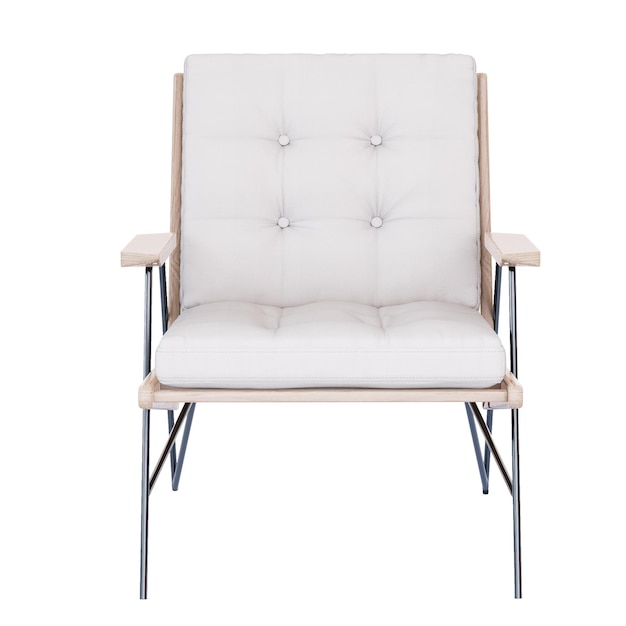 Cadeira moderna de móveis 3d isolada em um fundo branco Design de decoração para viver