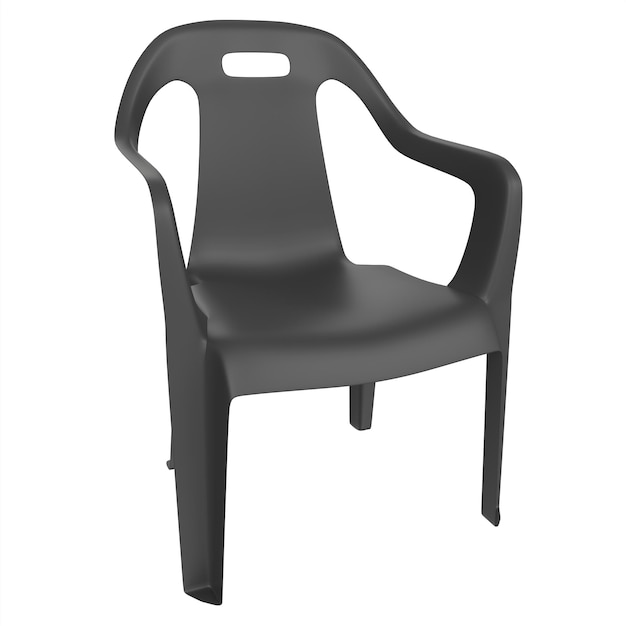 cadeira preta isolada no fundo