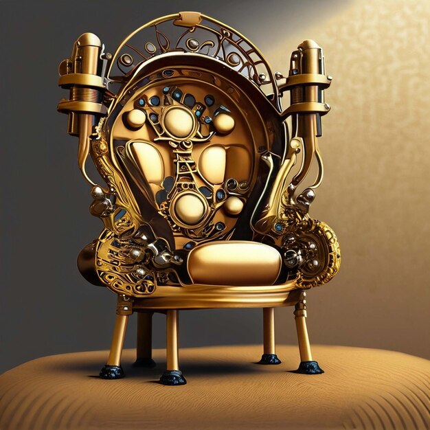Cadeira Steampunk Dourada