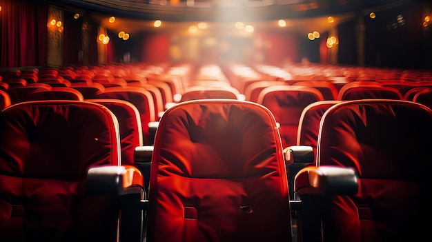 Foto cadeiras de teatro vazias no cinema de teatro