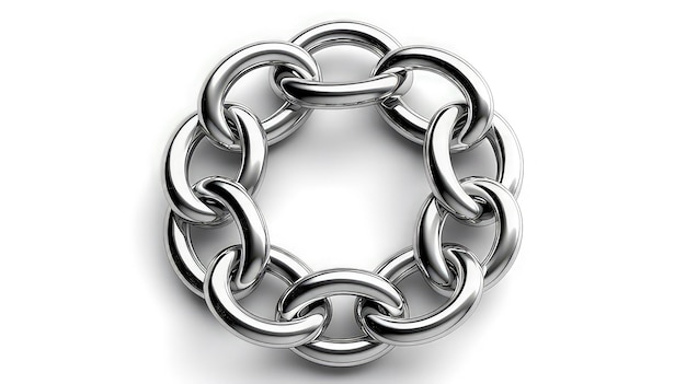 Cadena circular aislado fondo blanco 3d render