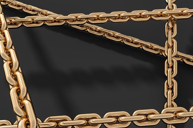 Cadena con concepto de fondo en blanco de renderizado 3d de seguridad digital