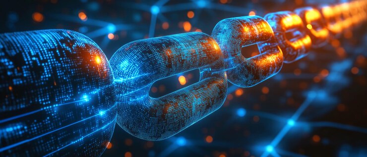 Foto la cadena de confianza blockchain y la criptomoneda