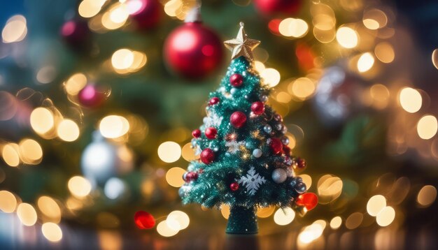 Una cadena de luces en un árbol de Navidad