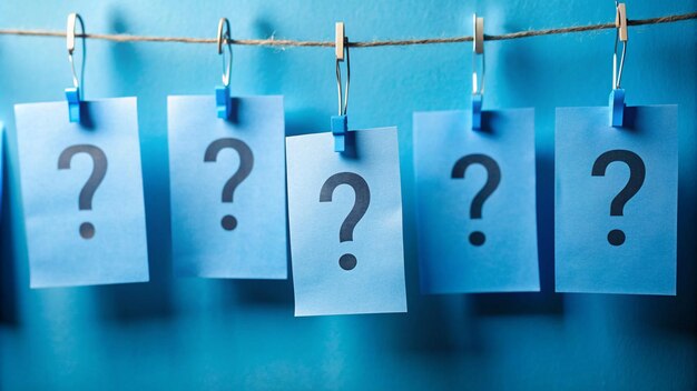 una cadena con signos de interrogación en ella y el signo de pregunta en ella
