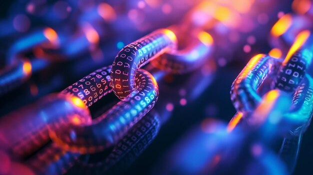 Foto cadenas digitales una mirada al futuro de la ciberseguridad conexiones cifradas tecnología blockchain