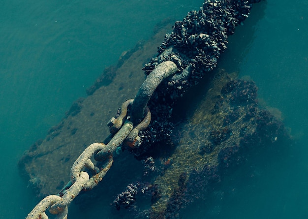 Foto cadenas en el mar