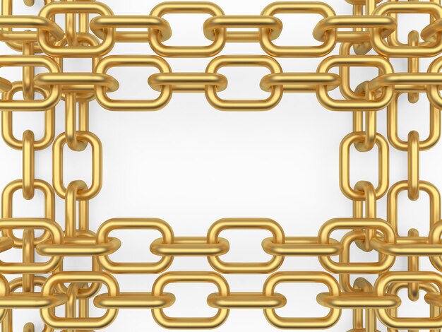 Cadenas de oro en forma de marco.