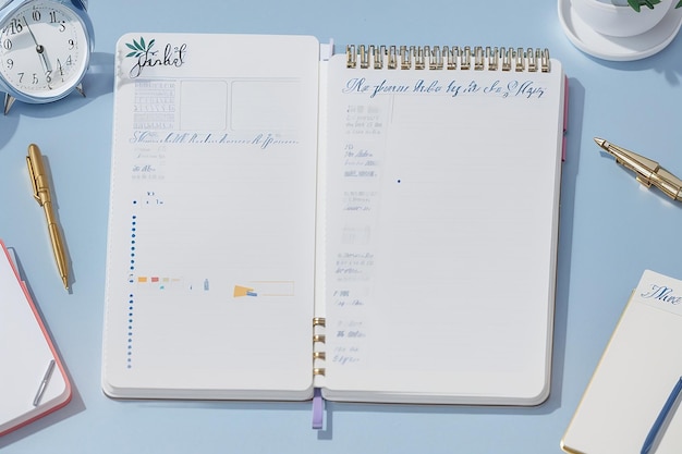 Caderno com lista de tarefas na mesa
