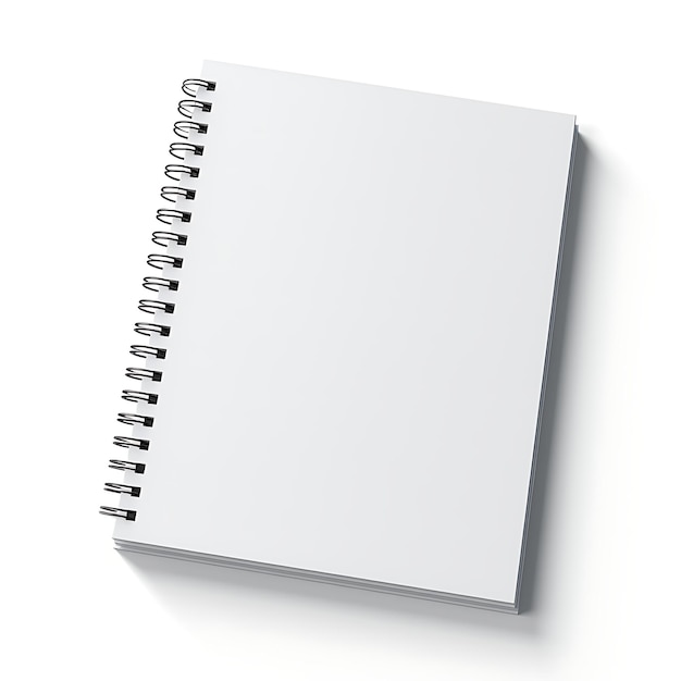 Caderno em branco isolado em fundo branco