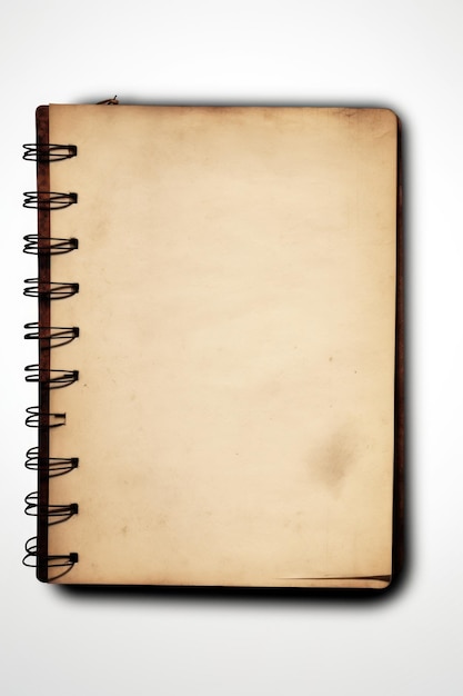 Caderno em branco simples em fundo branco gerado pela IA