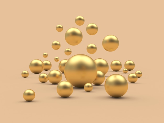 Caen esferas o bolas de oro