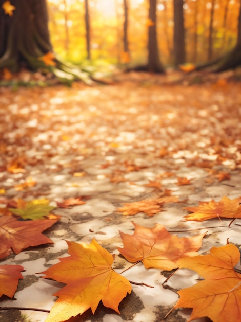 Caen hojas secas sobre un fondo de otoño