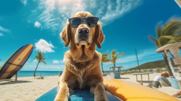 cães na praia