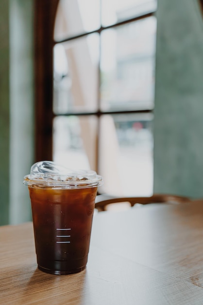 Café americano gelado ou café preto longo