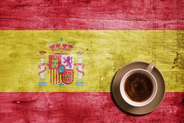 Foto café y bandera