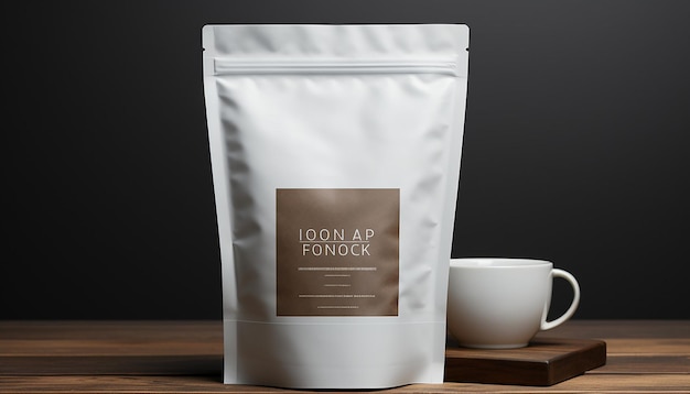 café branco de bagmockup