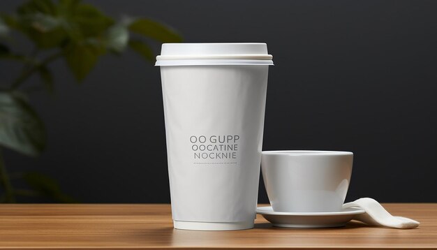 Foto café branco de bagmockup