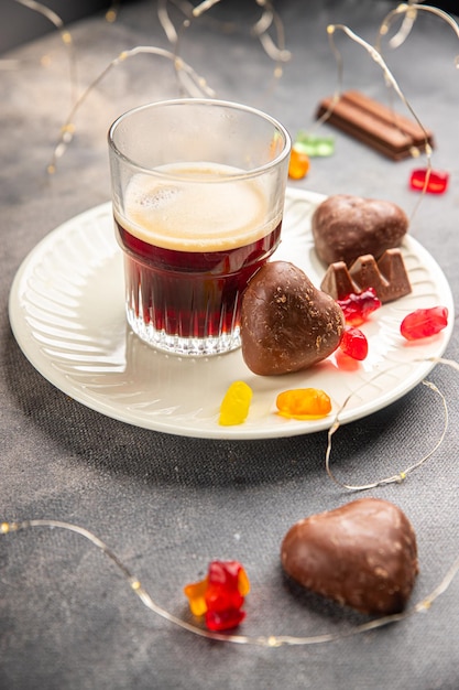 café caliente con galletas navidad año nuevo postre dulce postre dulce hogar ambiente festivo