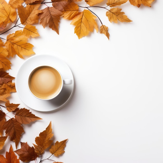 Café captura uma fotografia extravagante inspirada no outono em fundo branco